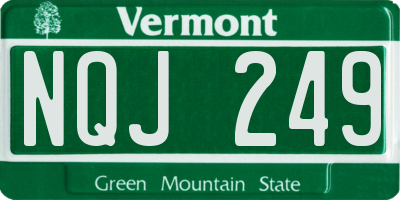 VT license plate NQJ249