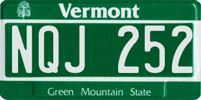 VT license plate NQJ252