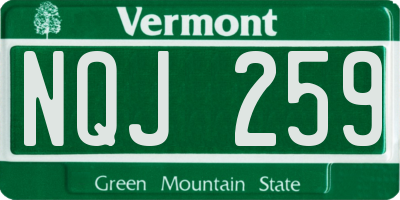 VT license plate NQJ259
