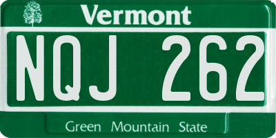 VT license plate NQJ262