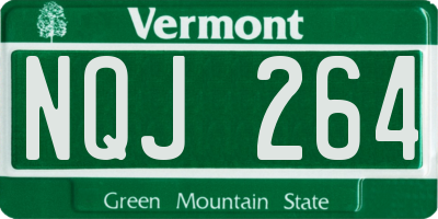 VT license plate NQJ264