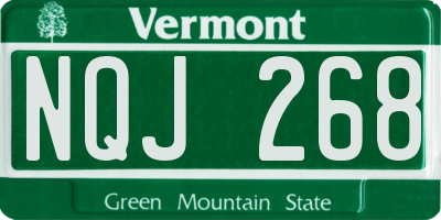 VT license plate NQJ268