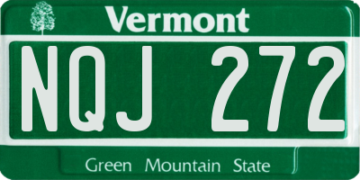 VT license plate NQJ272