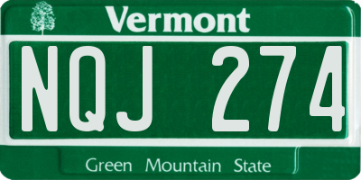 VT license plate NQJ274