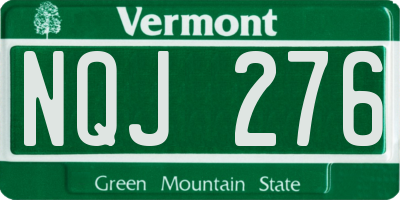 VT license plate NQJ276