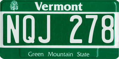 VT license plate NQJ278