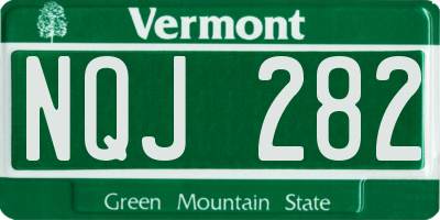 VT license plate NQJ282
