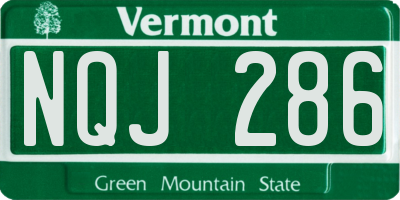 VT license plate NQJ286