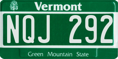 VT license plate NQJ292