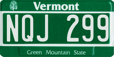 VT license plate NQJ299