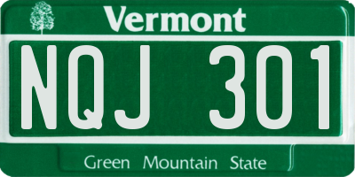 VT license plate NQJ301