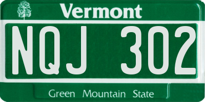 VT license plate NQJ302