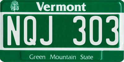 VT license plate NQJ303