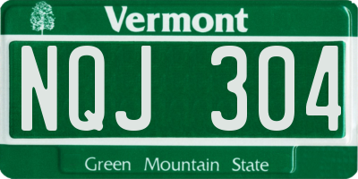VT license plate NQJ304