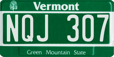 VT license plate NQJ307