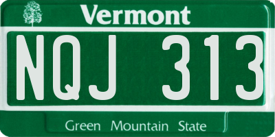VT license plate NQJ313