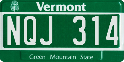 VT license plate NQJ314