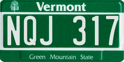 VT license plate NQJ317