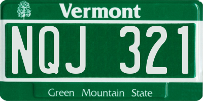 VT license plate NQJ321