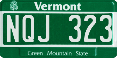 VT license plate NQJ323