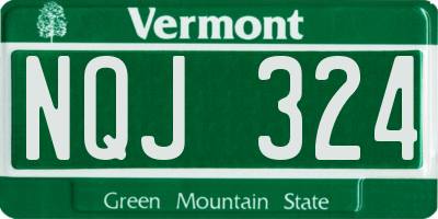 VT license plate NQJ324