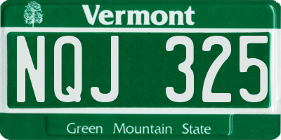 VT license plate NQJ325