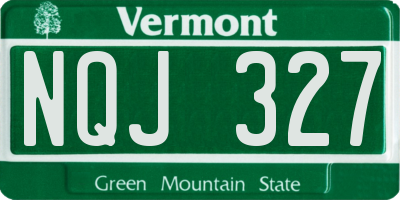 VT license plate NQJ327