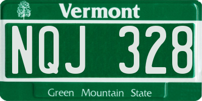 VT license plate NQJ328