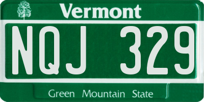 VT license plate NQJ329