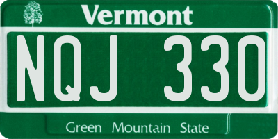 VT license plate NQJ330