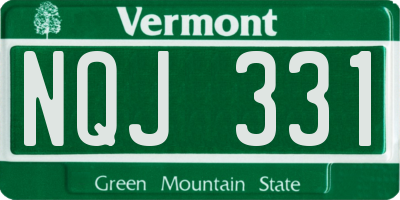 VT license plate NQJ331
