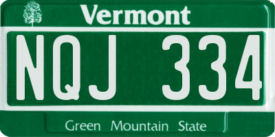 VT license plate NQJ334