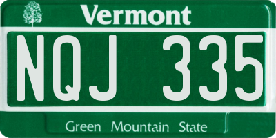 VT license plate NQJ335