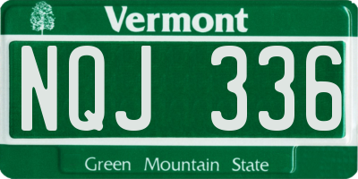 VT license plate NQJ336