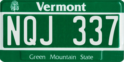 VT license plate NQJ337