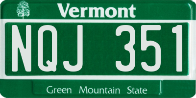 VT license plate NQJ351