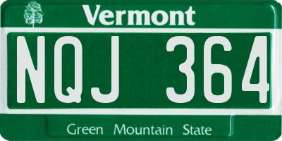 VT license plate NQJ364