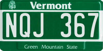 VT license plate NQJ367