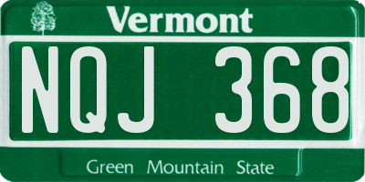VT license plate NQJ368