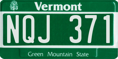 VT license plate NQJ371