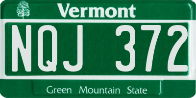 VT license plate NQJ372