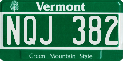 VT license plate NQJ382