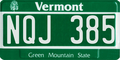 VT license plate NQJ385
