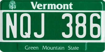 VT license plate NQJ386