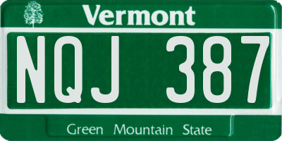 VT license plate NQJ387