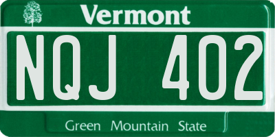 VT license plate NQJ402