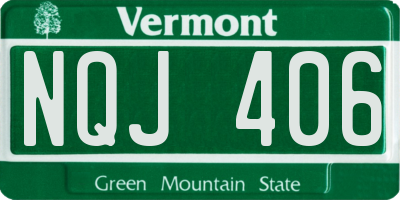 VT license plate NQJ406