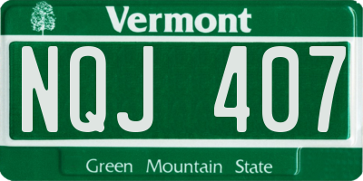 VT license plate NQJ407
