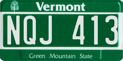 VT license plate NQJ413
