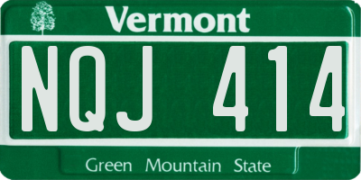 VT license plate NQJ414
